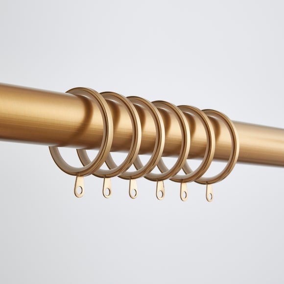 Pack of 6 Flat Lined Curtain Rings - image 1