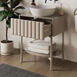Alita Single Vanity Unit, Sandstone - thumbnail 2