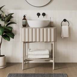 Alita Single Vanity Unit, Sandstone - thumbnail 1