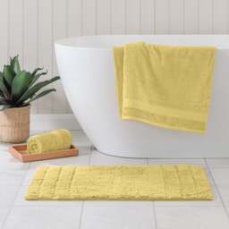 Luxury Cotton Textured Stripe Bath Mat
