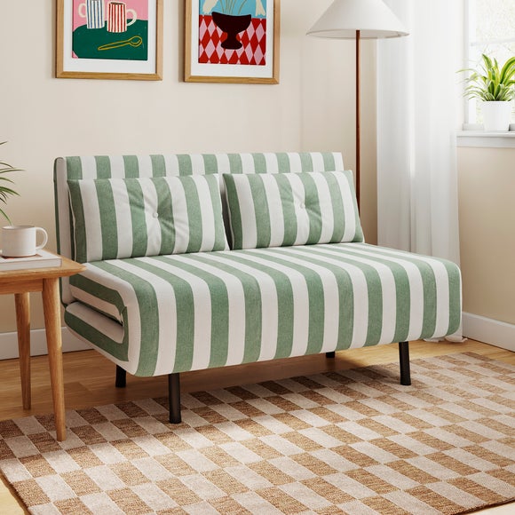 Phoebe Woven Stripe 2 Seater Small Double Sofa Bed - image 1