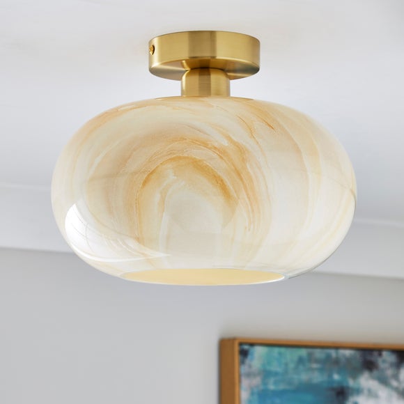 Lacey Alabaster Semi Flush Ceiling Light - image 1