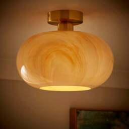 Lacey Alabaster Semi Flush Ceiling Light - thumbnail 2
