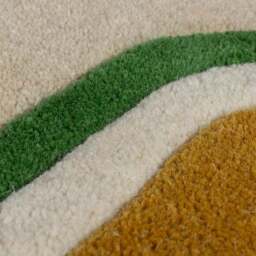 Elements Wave Natural Border Wool Rug - thumbnail 2