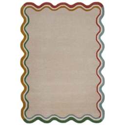 Elements Wave Natural Border Wool Rug - thumbnail 5
