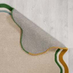 Elements Wave Natural Border Wool Rug - thumbnail 3