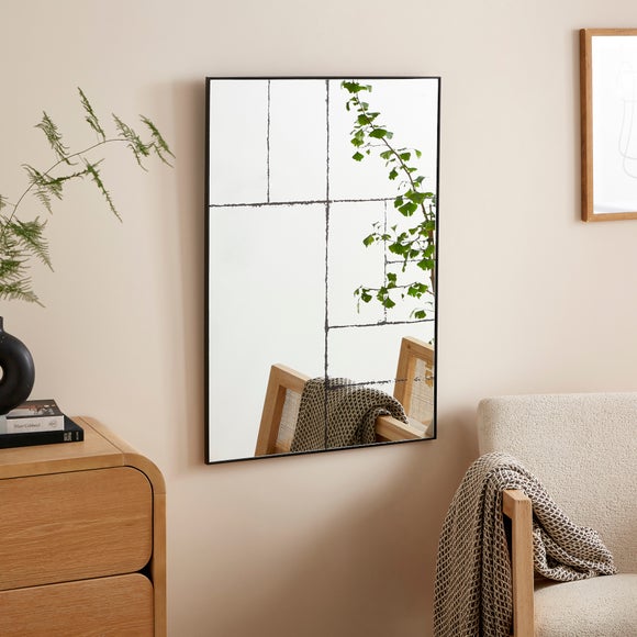 Distressed Window Rectangle Wall Mirror - image 1
