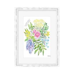 The Art Group Culinary Herbs & Edible Flowers Watercolour Bouquet Framed Print - thumbnail 2