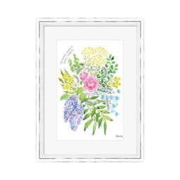 The Art Group Culinary Herbs & Edible Flowers Watercolour Bouquet Framed Print - thumbnail 1
