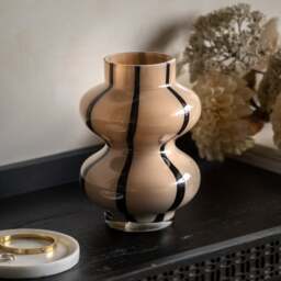 Cedar & Sage Forma Camel & Black Swirl Glass Vase - thumbnail 1