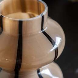 Cedar & Sage Forma Camel & Black Swirl Glass Vase - thumbnail 2