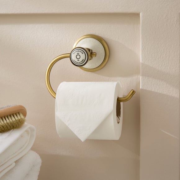 Vintage Antique Brass Toilet Roll Holder - image 1