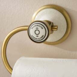 Vintage Antique Brass Toilet Roll Holder - thumbnail 2
