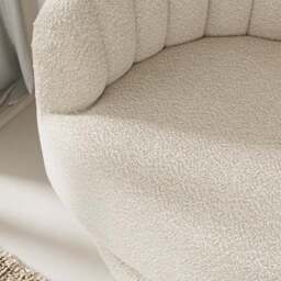 Elena Boucle Scalloped Swivel Chair - thumbnail 3