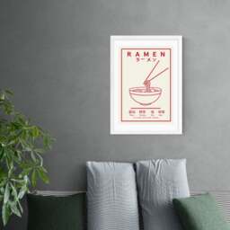 East End Prints Ramen (Red & White) Print - thumbnail 1