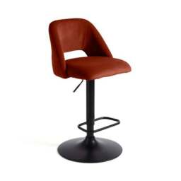 Jonas Adjustable Height Bar Stool, Velvet - thumbnail 5
