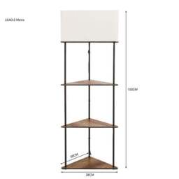 Fulton Corner Shelved Floor Lamp Rustic Pine - thumbnail 6