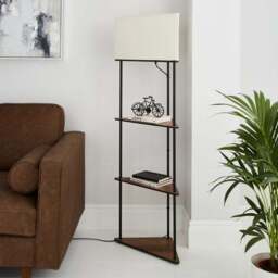 Fulton Corner Shelved Floor Lamp Rustic Pine - thumbnail 2