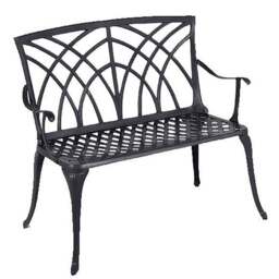 Cast Aluminium 2 Seater Bronze Bench - thumbnail 2