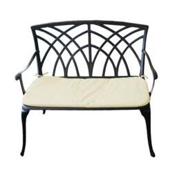 Cast Aluminium 2 Seater Bronze Bench - thumbnail 1