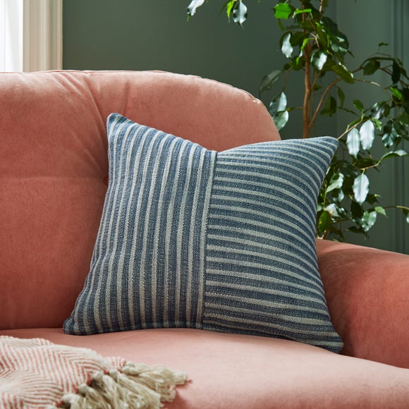 Woven Two Directional Stripe Cotton Square Cushion - image 1