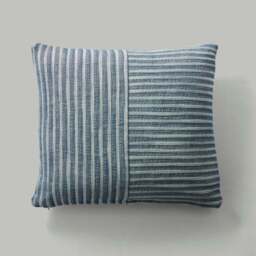 Woven Two Directional Stripe Cotton Square Cushion - thumbnail 2