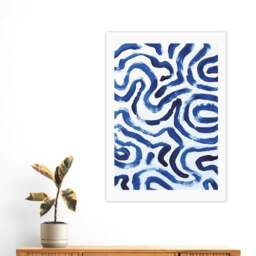 East End Prints Blue Minimal by Dan Hobday Print - thumbnail 1