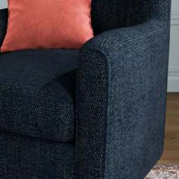 Estelle Basketweave Boucle High Back Winged Armchair - thumbnail 3