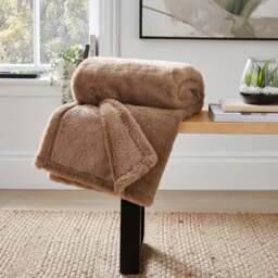 Double Sided Faux Fur Throw Blanket