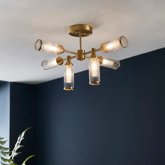 Vogue Bailey Art Deco 6 Light Semi Flush Ceiling Light - image 1