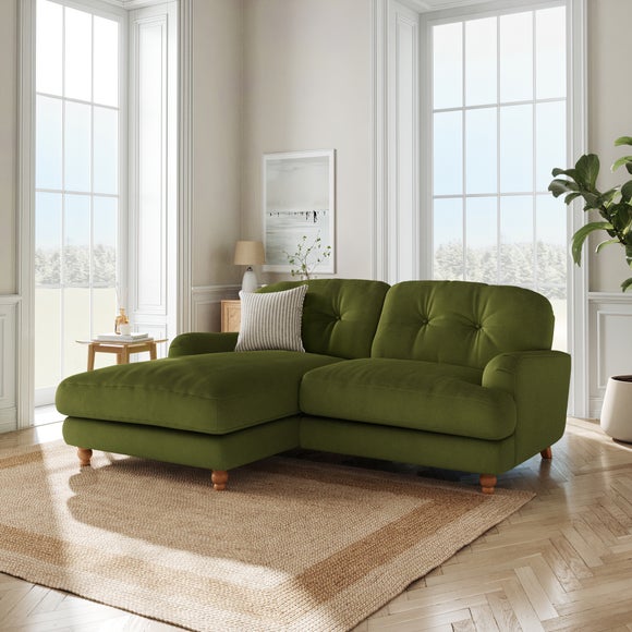 Martha Matte Plush Velvet Corner Chaise Sofa - image 1