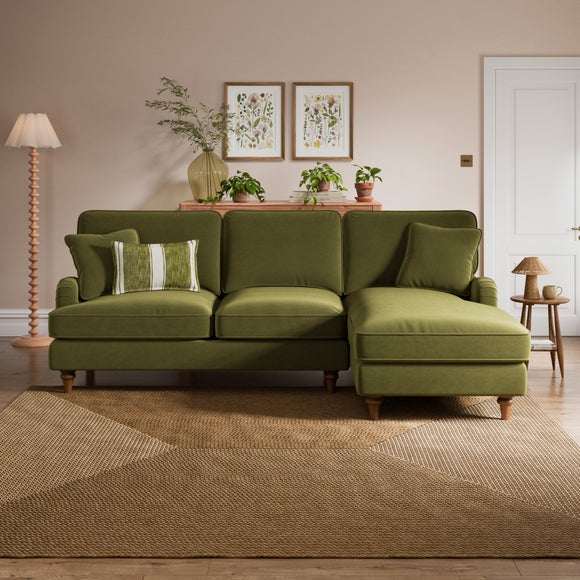 Beatrice II Velvet Corner Chaise Sofa - image 1