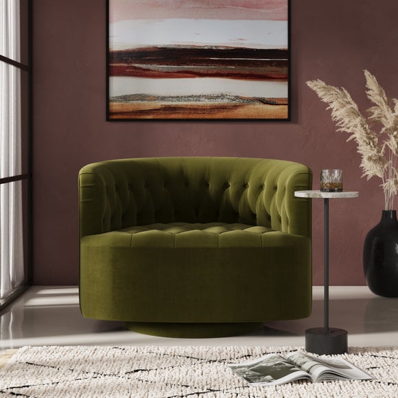 Elena Buttoned Swivel Chair - image 1