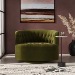 Elena Buttoned Swivel Chair - thumbnail 1
