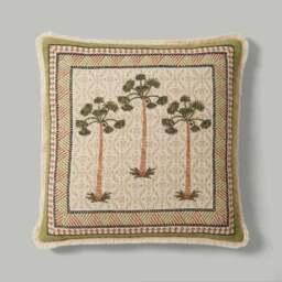 Matelasse Palm Print Cotton Cushion Cover - thumbnail 3