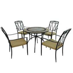 Virginia 91cm Patio Table Set with 4 Austin Chairs - thumbnail 3