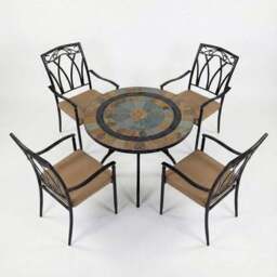 Virginia 91cm Patio Table Set with 4 Austin Chairs - thumbnail 2