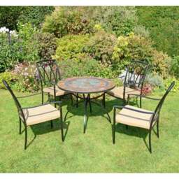 Virginia 91cm Patio Table Set with 4 Austin Chairs - thumbnail 5