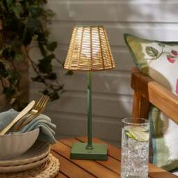 Rattan Rechargeable Colour Changing LED Table Lamp - thumbnail 2