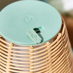 Rattan Rechargeable Colour Changing LED Table Lamp - thumbnail 3