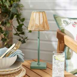 Rattan Rechargeable Colour Changing LED Table Lamp - thumbnail 1