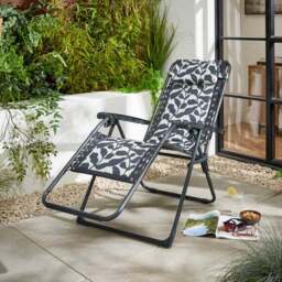 Folia Print Padded Reclining Sun Lounger Chair - thumbnail 2