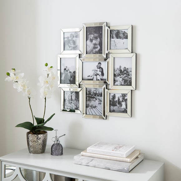 Silver Mirrored Multi Photo Frame - image 1