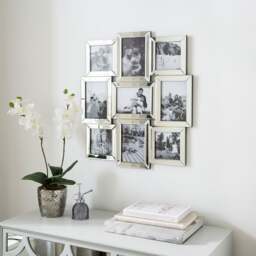 Silver Mirrored Multi Photo Frame - thumbnail 1