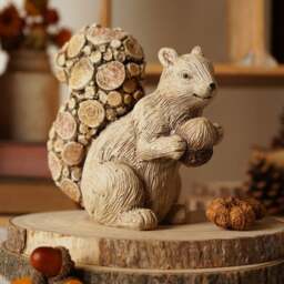 Country Living Wood Effect Squirrel Ornament - thumbnail 1