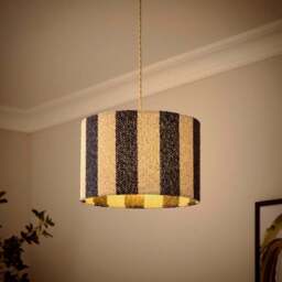 Beatrice Boucle Stripe Easy Fit Drum Lamp Shade - thumbnail 2