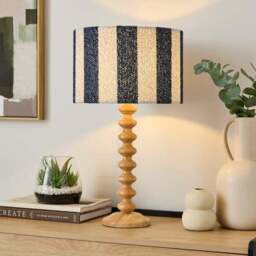 Beatrice Boucle Stripe Easy Fit Drum Lamp Shade - thumbnail 3