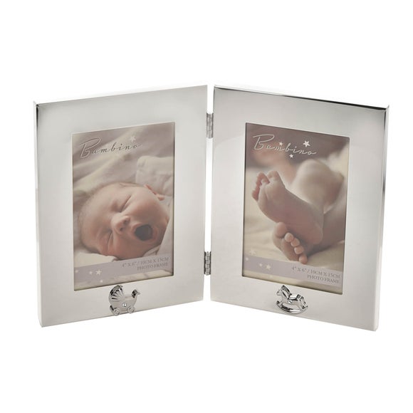 Bambino Silver Plated Double Photo Frame - image 1
