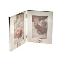 Bambino Silver Plated Double Photo Frame - thumbnail 2