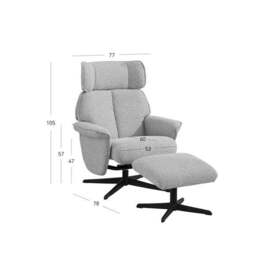 Gretna Chenille Swivel Chair with Footstool - thumbnail 5
